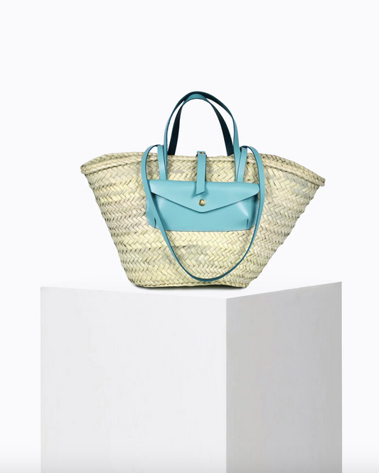 Craie Studio Panier Turquoise Woven Basket - Pure Boutique 