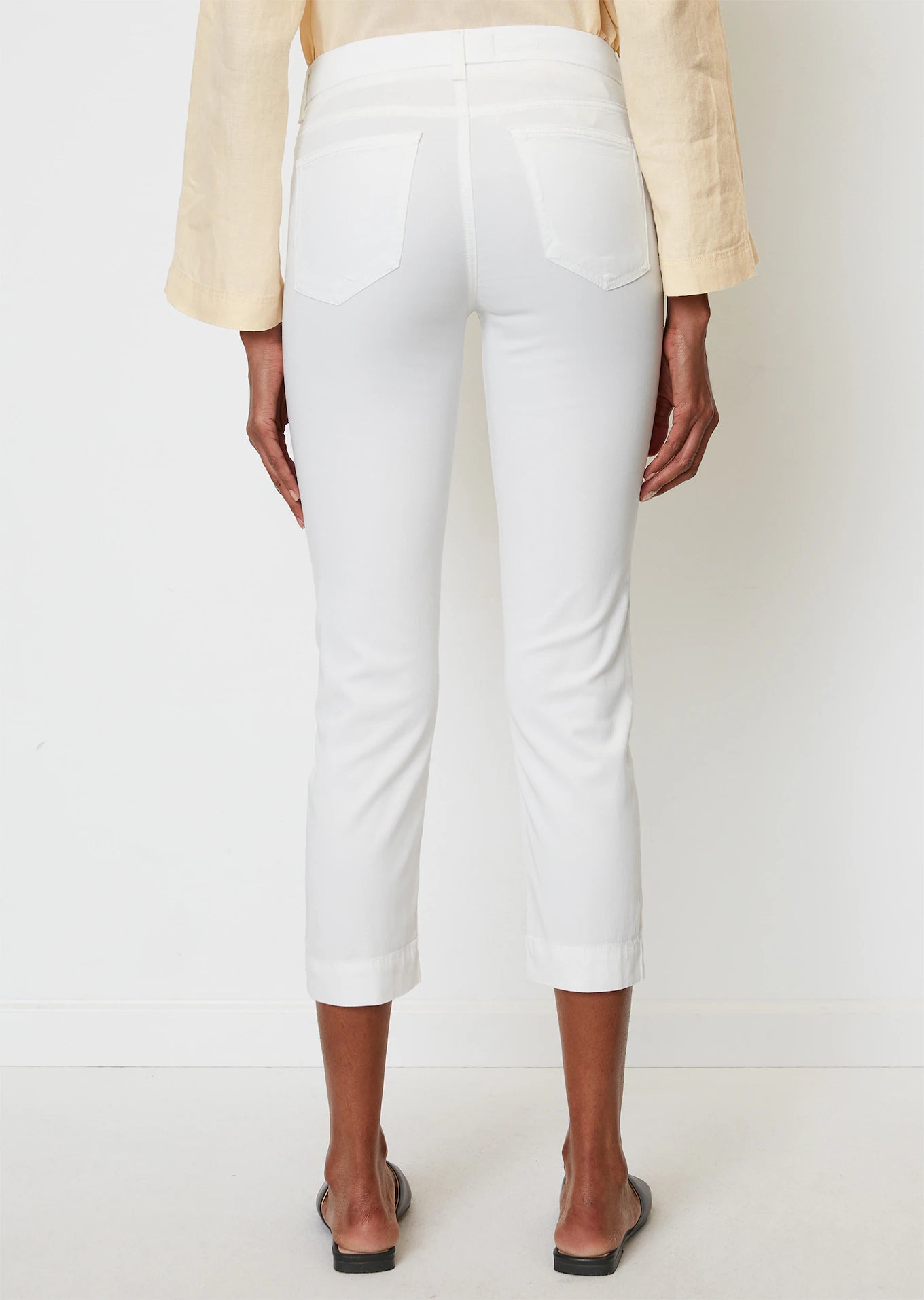 Lulea Trousers Slim 7/8 White - Pure Boutique