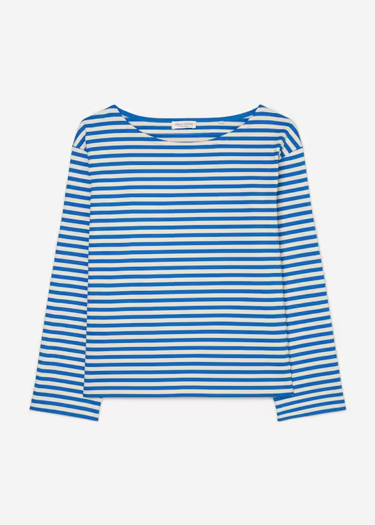 Marc O Polo Organic Cotton Jersey T-Shirt Vibrant Blue Stripe - Pure Boutique