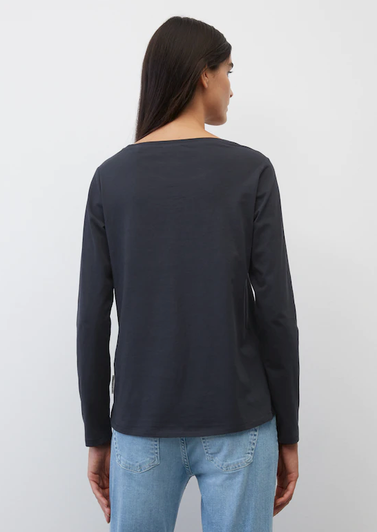 Marc O Polo Organic Cotton Long Sleeve T-shirt Manic Midnight - Pure Boutique