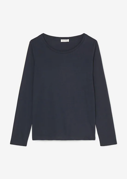 Marc O Polo Organic Cotton Long Sleeve T-shirt Manic Midnight - Pure Boutique