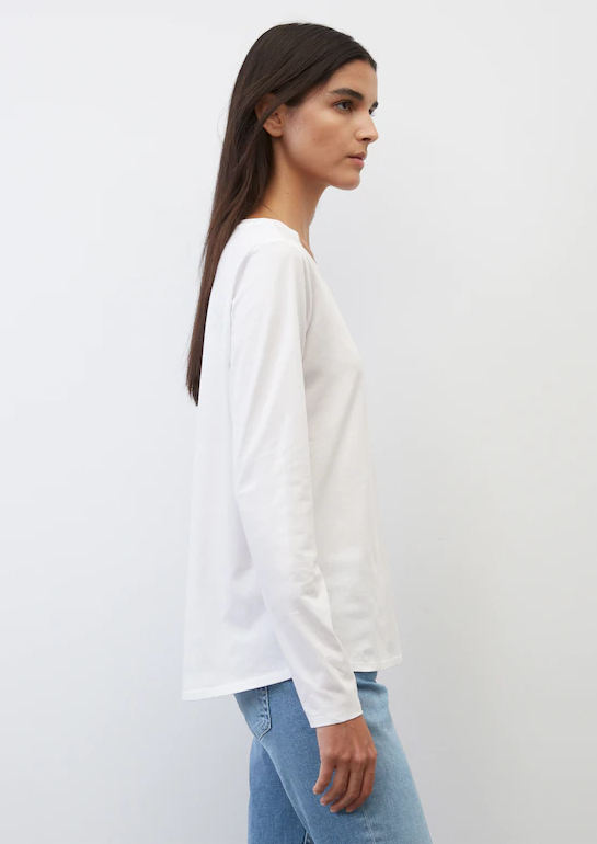 Marc O Polo Organic Cotton Long Sleeve T-shirt White - Pure Boutique
