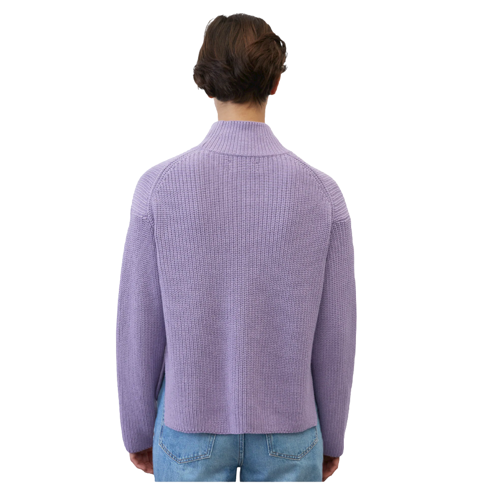 Marc O'Polo Heavy Cotton Turtleneck Knitted Jumper Sunbleached Purple