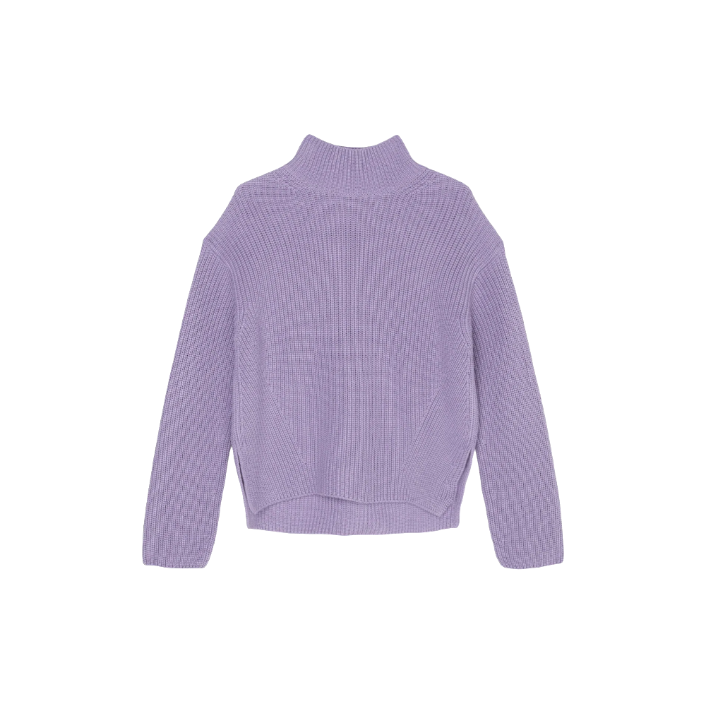 Marc O'Polo Heavy Cotton Turtleneck Knitted Jumper Sunbleached Purple